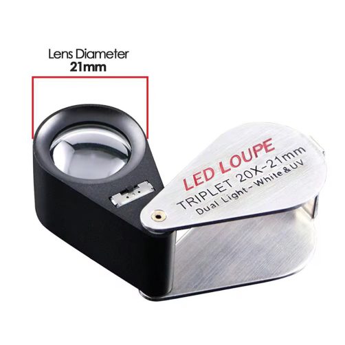 ذره بین چراغ دار 20 ایکس LED و UV