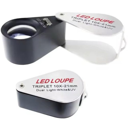 ذره بین چراغ دار 10 ایکس LED و UV