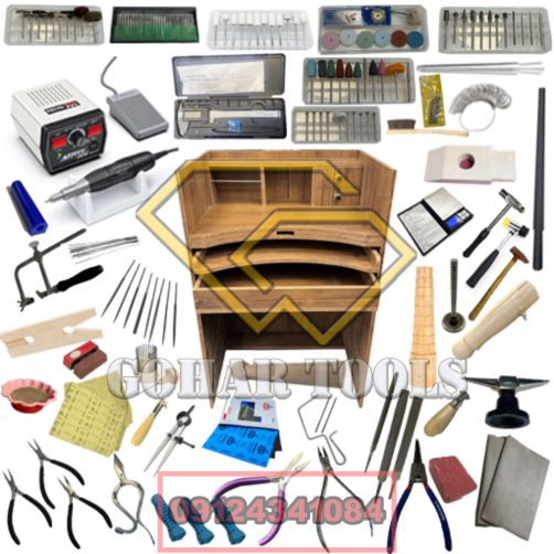 پکیج ابزار حرفه ای طلاسازی و نقره سازی و مخراجکاری کد 3