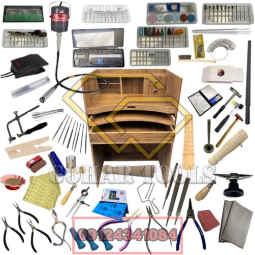 پکیج ابزار حرفه ای طلاسازی و نقره سازی و مخراجکاری کد 3